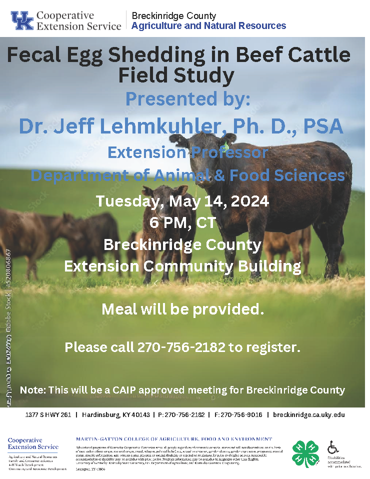 Fecal Egg Shedding in Beef Cattle Field Study