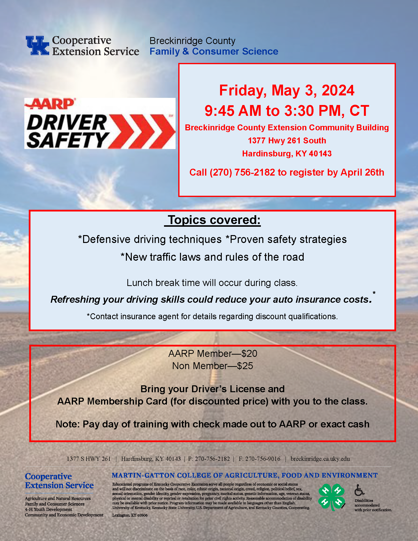 AARP Drivers Safety Flyer