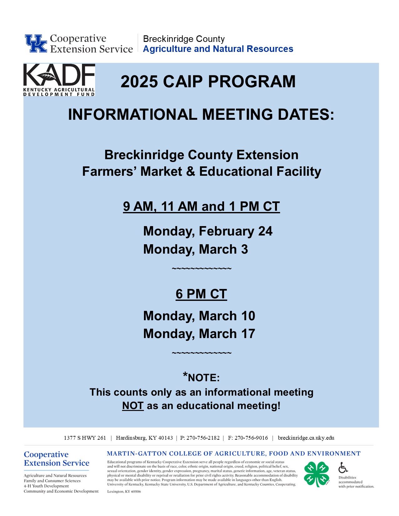 CAIP Info meeting